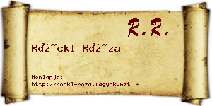 Röckl Róza névjegykártya